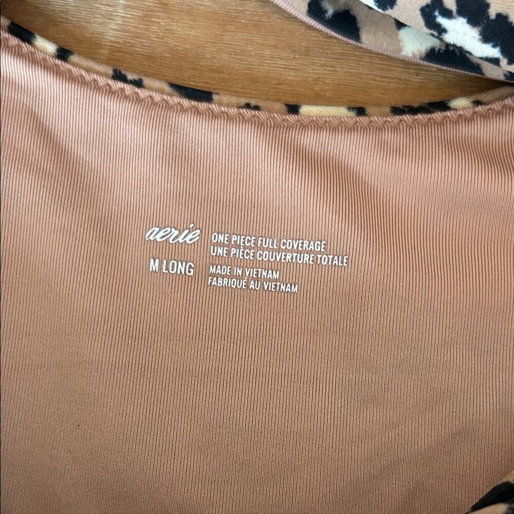Aerie Leopard Print One Piece Wrap Swimsuit. 8 Long, adjustable! - Picture 2 of 3